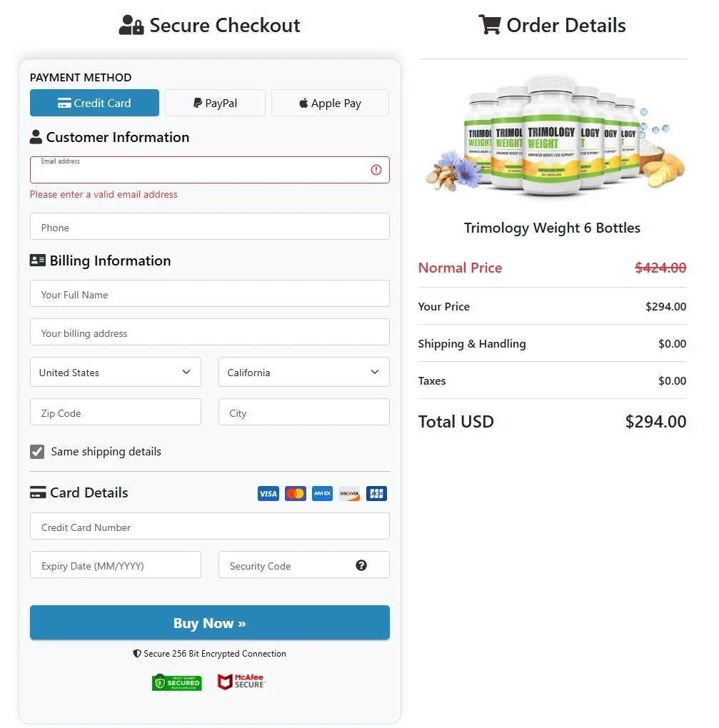 Secure Checkout Form